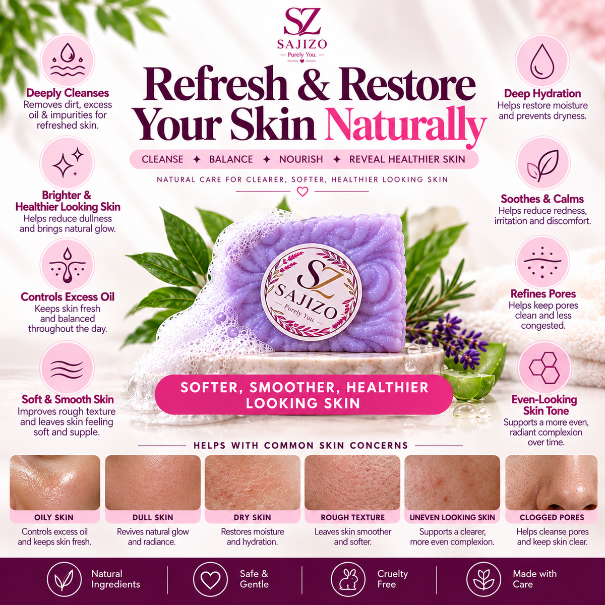 Sajizo Radiant Skin Care Duo – Hydrating Soap Bar & Face Toner